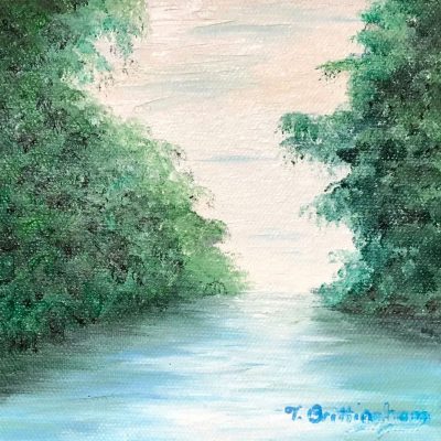 Landscape Painting Trees and Water