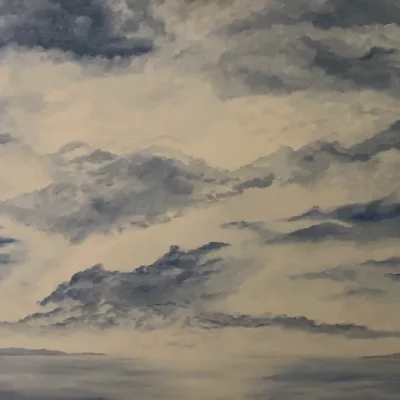 Oil Painting of clouds in the sky